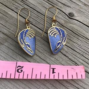 VINTAGE ROCCOCO Jewelry - CLOISONNE DRAGON FLIGHT EARRINGS SIGNED ROCCOCO VINTAGE ROCCOCO Jewelry - CLOISONNE DRAGON FLIGHT EARRINGS SIGNED ROCCOCO